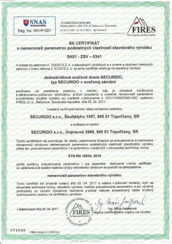 Certifikát Securido